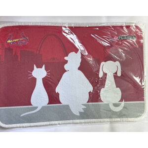 Purina St. Louis Cardinals Pet‎ Bowl Mat Food Water Cardinals Arch